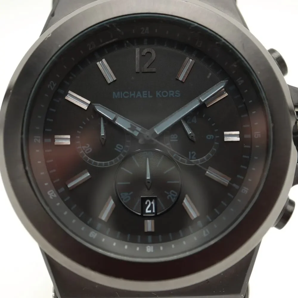Michael Kors Dylan Black Stealth 48mm Chronograph Watch MK-8152 w New Battery